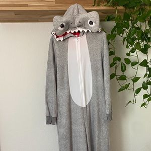 Adult Hooded One-Piece Pajama -Hammerhead Shark